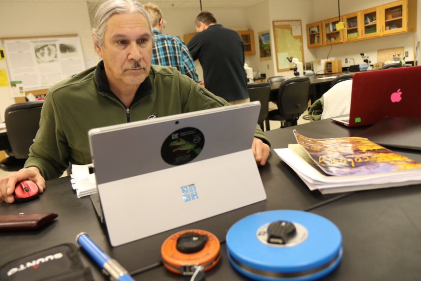 Minnesota State biology student working. 