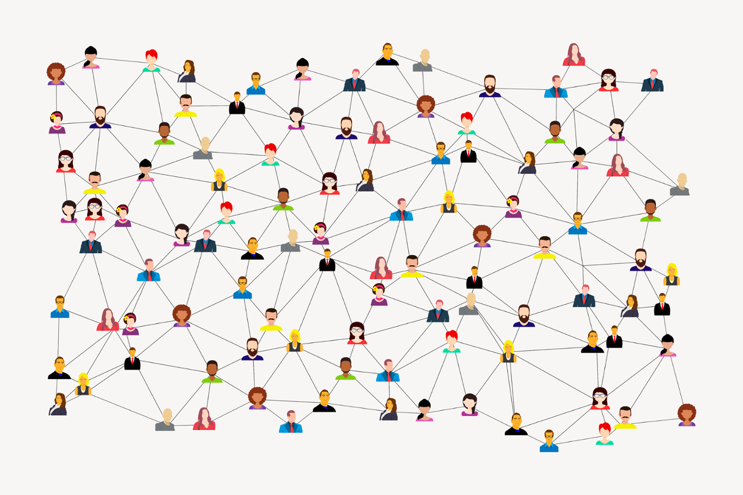 People icons connected by lines to create a network